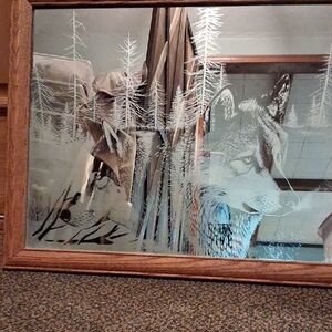 Rustic Brown Wolf Mirror